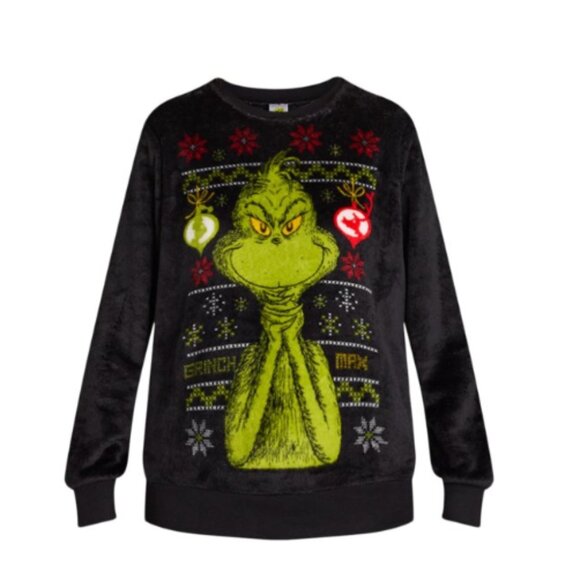 The Grinch Women's & Women's Plus Minky Fleece Graphic Sleep Top –size (4-6) - Picture 2 of 4